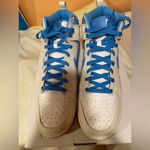 Nike Men’s Air Jordan Sneakers, White and Blue, 12.5